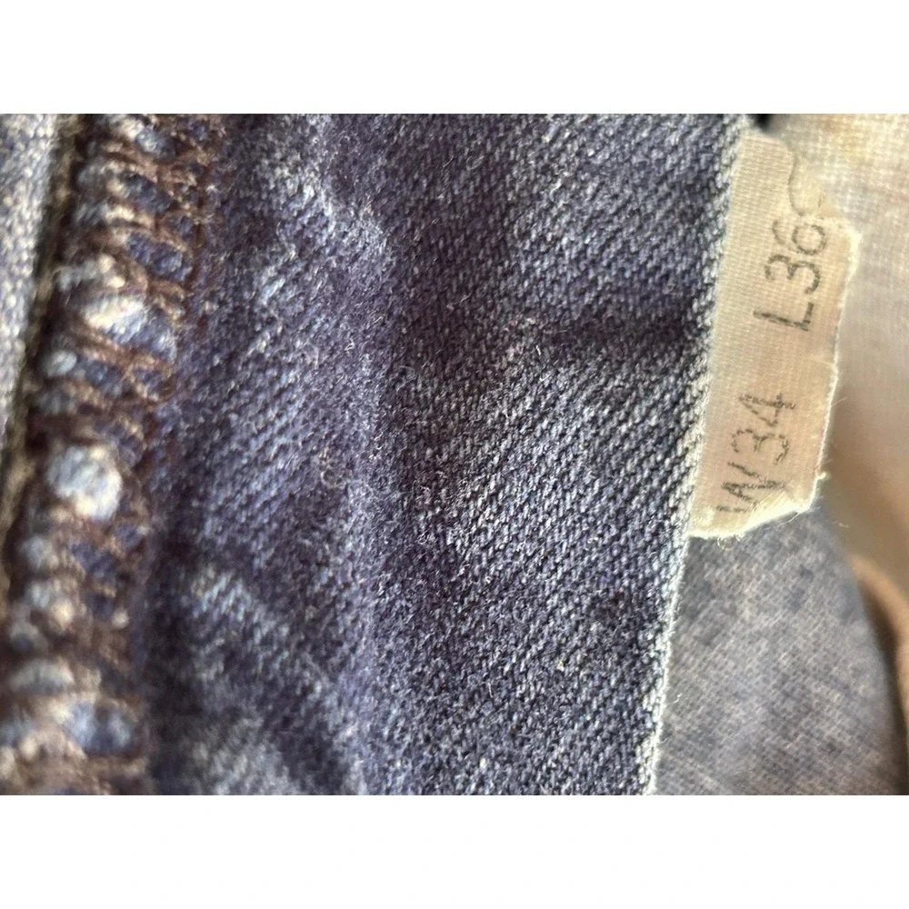 Vintage Pointer Brand Denim Overall Workwear USA Size W34 L36 Men 90s Worn - Picture 11 of 11